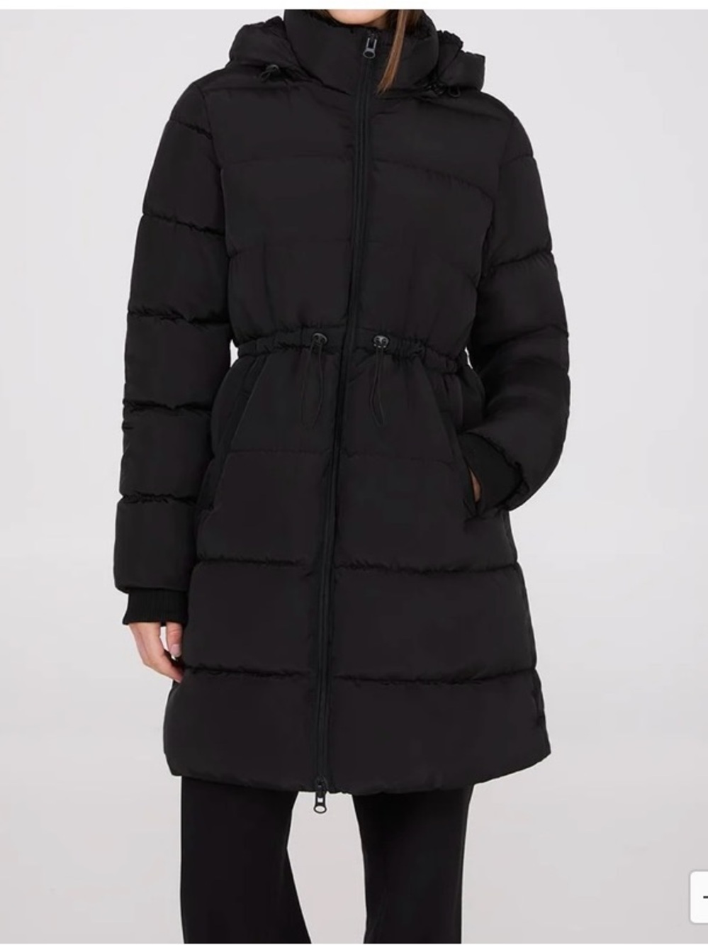 Suzy Shier XXL Black Hooded Puffer Coat